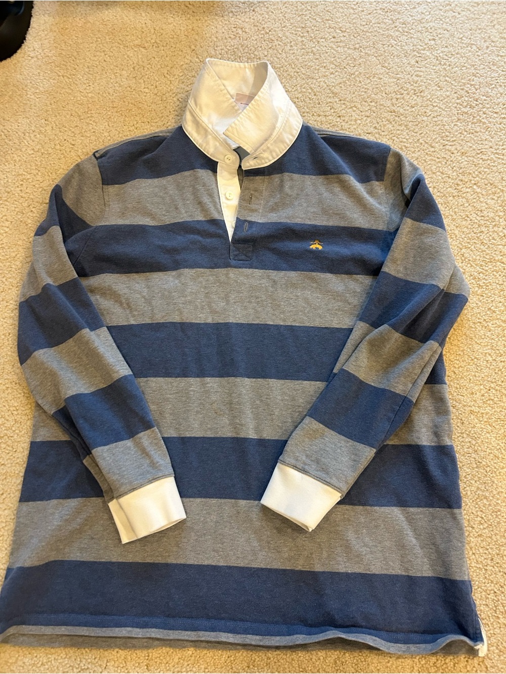 Vintage Brooks Brother blue and grey rugby